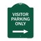 Signmission Reserved Parking Visitor Parking W/ Right Arrow, Green & White Alum Sign, 18" x 24", GW-1824-23020 A-DES-GW-1824-23020 - alternate 1